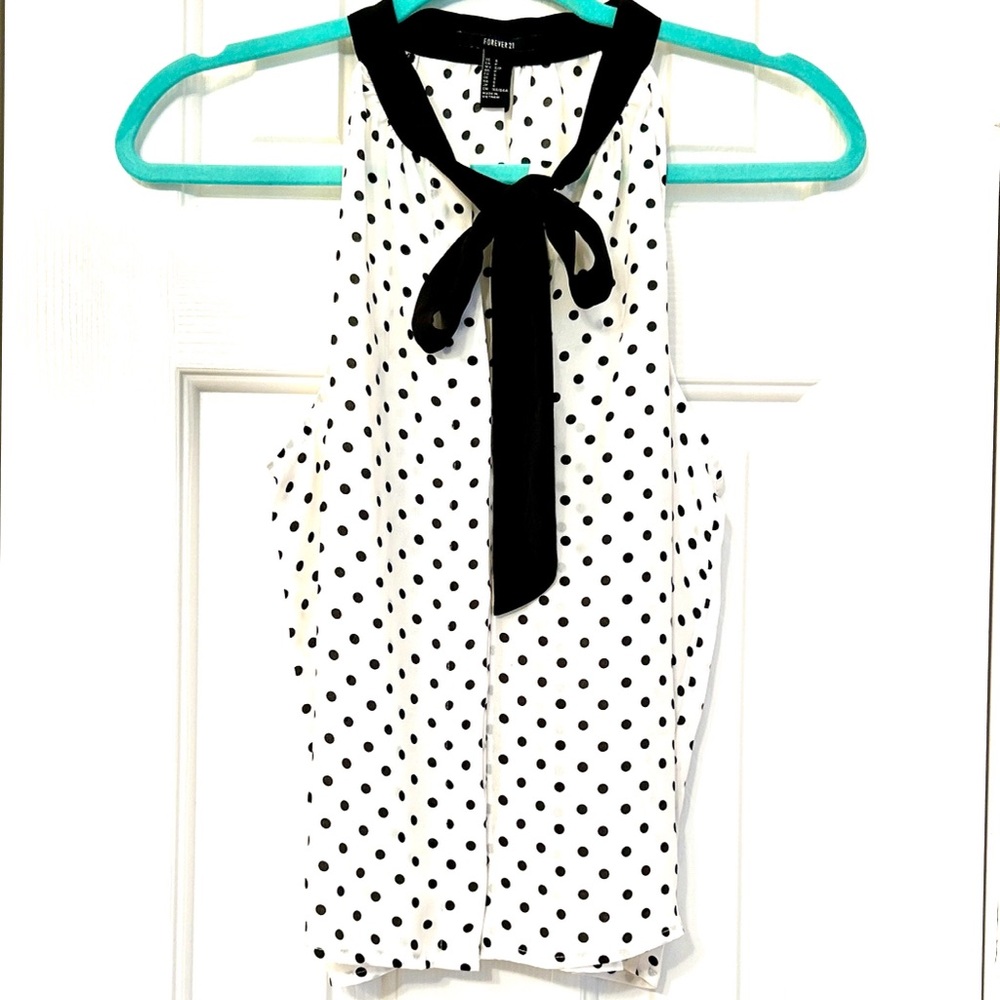 Forever 21 Black and White Polka Dot button down top